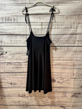 Express Tie Shoulder Mini Dress Black Size Large